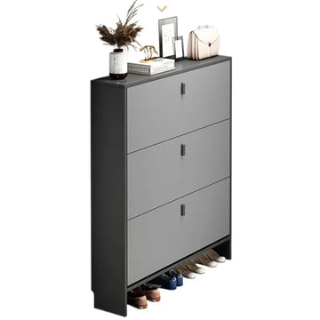 Pantofar modern cu 3 Uși – Gri, 80 x 17 x 120 cm