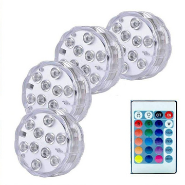 Set 4 lampi led cu telecomanda , rezistente la apa