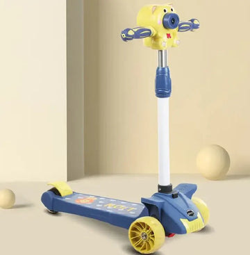 Trotineta pentru copii cu 3 roti, baloane de sapun, lumini LED, muzica, ghidon reglabil/2 variante: fata,baiat