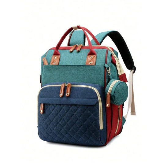 Geanta/rucsac,cu port USB si 14 compartimente, textil, 40 x 30 x 14 cm, multicolor