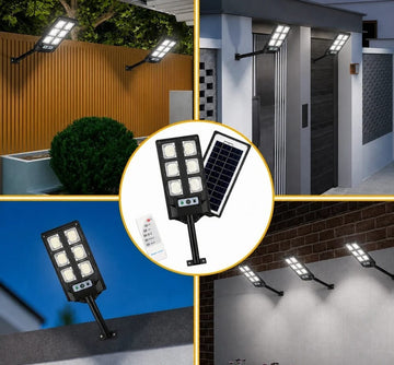 Lampă solară LED de exterior cu panou, telecomandă