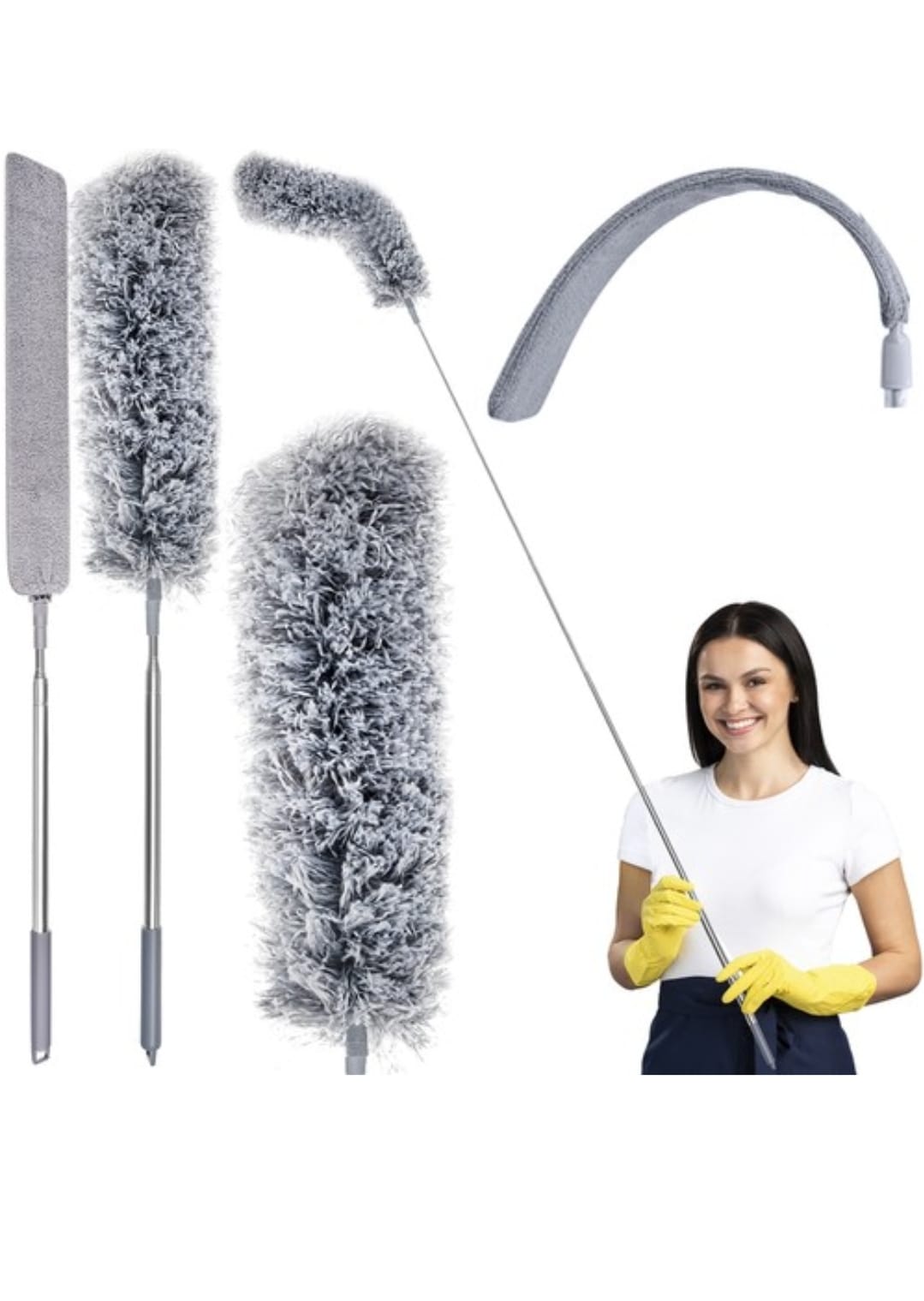 Set Pamatuf microfibra telescopic + mop spatii inguste