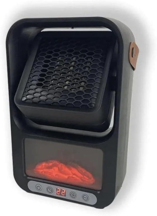 Mini-aerotermă ceramică cu efect de șemineu 3D LED
