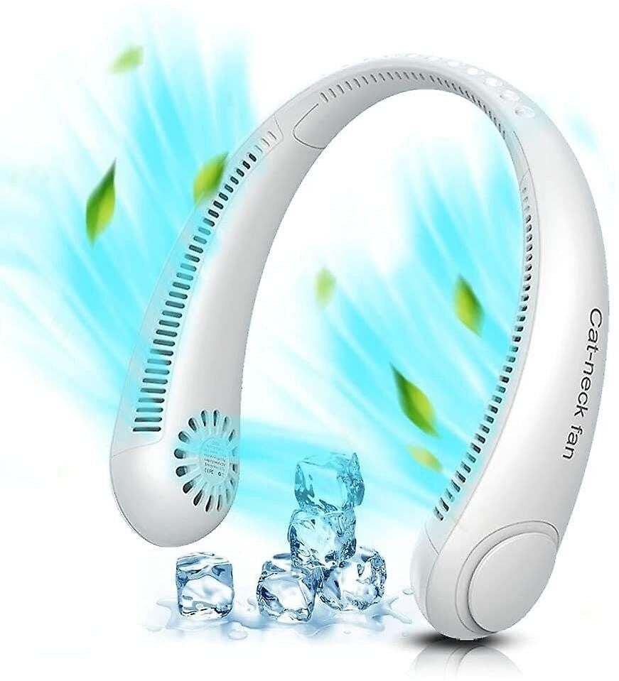 Mini-ventilatorul portabil pentru gât, cu acumulator și 3 trepte de viteză!