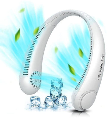 Mini-ventilatorul portabil pentru gât, cu acumulator și 3 trepte de viteză!