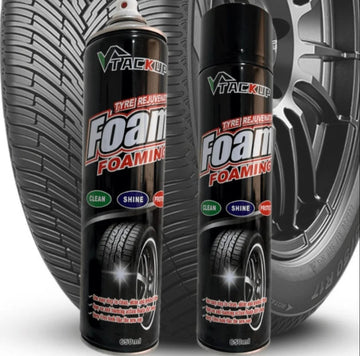 1+1 Spray SIKS Tip Spuma Pentru Curatare, Protectie Si Stralucire Cauciucuri Auto, Solutie Detailing Si Tratament Cauciuc, 650 ML, Incolor