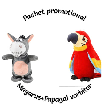 PACHET PROMO !!! Papagal vorbitor jucarie interactiva + Magarus vorbitor CADOU !!!
