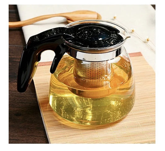 Ceainic din sticla, filtru din inox, capacitate 1100 ml + CADOU Dozator miere