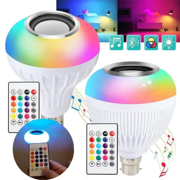 Set 1+1 Bec Inteligent LED cu Difuzor Bluetooth și Telecomandă