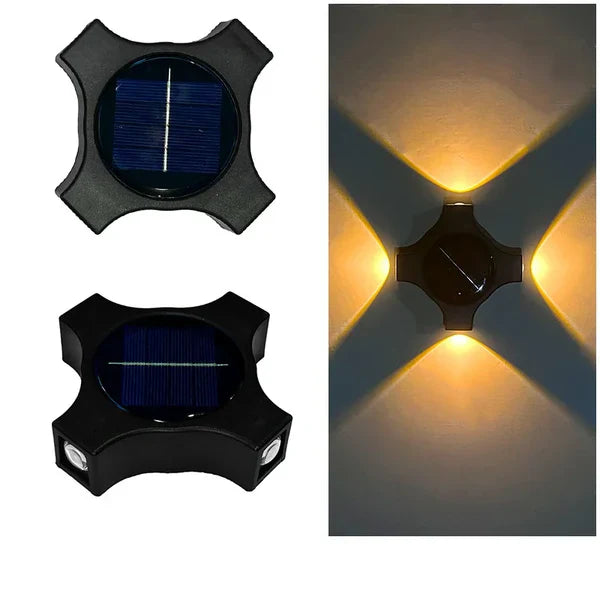 Nou Set 4 x Lampa solara cu lumina 4 directii, Alb cald