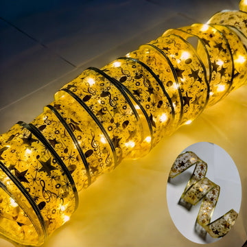 Instalatie panglica luminoasa pentru bradul de Craciun, lumina calda