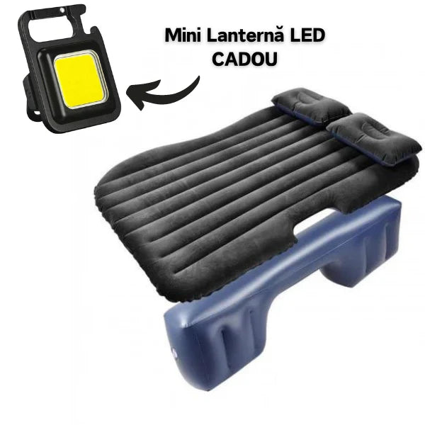 PACHET PROMOTIONAL !!! Saltea auto gonflabila + Mini lanterna portabila led, tip breloc CADOU !!!