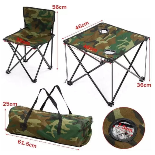 Set masa si scaune pliabile pentru camping, picnic, plaja sau pescuit