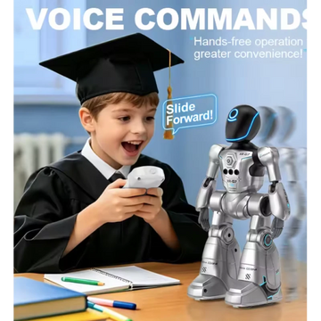 Robot interactiv inteligent AI Delivery cu telecomanda comenzi vocale senzor de gesturi muzica dans