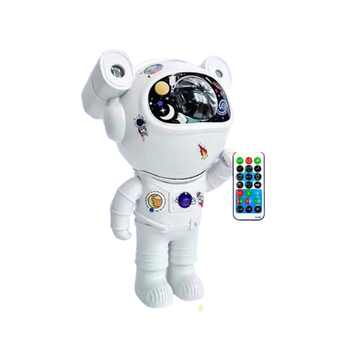 Proiector LED in forma de astronaut cu sunete si lumini, stickere autoadezive, conexiune Bluetooth