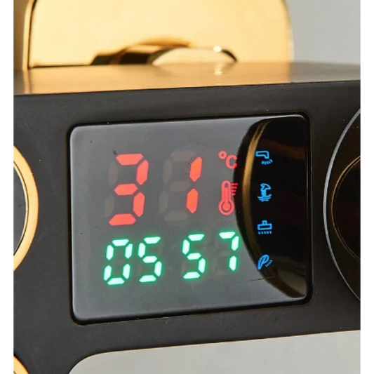 Coloana dus termostatica premium negru-auriu, afisaj digital LED 28x19 cm