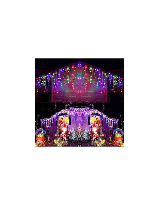 Instalatie tip franjuri, 20 metri, 500 LED-uri tip turturi, franjuri, Craciun, interconectabila