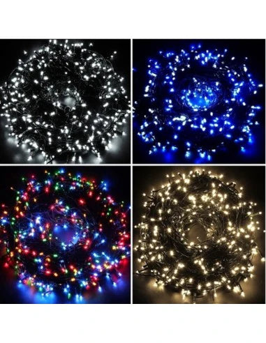 Instalatie brad 400 LED sir, 30m, diverse culori, 8 jocuri de lumini