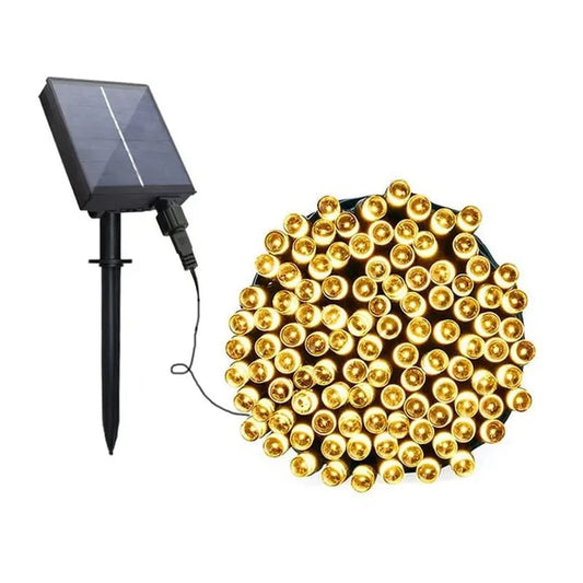 Instalatie cu incarcare solara de 12 m pentru Craciun, diverse culori