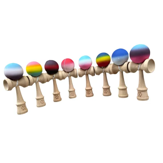 Jucarie tip Kendama Grip 18 cm – Bilă cauciucată antiderapantă, joc de dexteritate