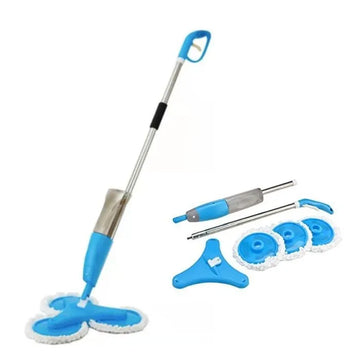 Mop triplu cu pulverizator integrat, spray mop 600 ml, cu 3 lavete microfibra