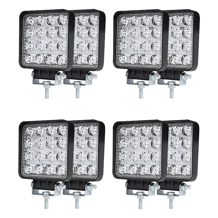 Set 8 Bucati Proiectore LED Auto, Offroad, 48W, 12V-24V