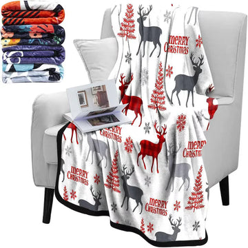 Patura cocolino Christmas, 150x200cm, design fulgi de zapada si brad, multicolor