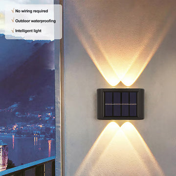 Set 4 x Lampa de perete, lumina solara cu 4 Leduri, pentru exterior, senzor de miscare