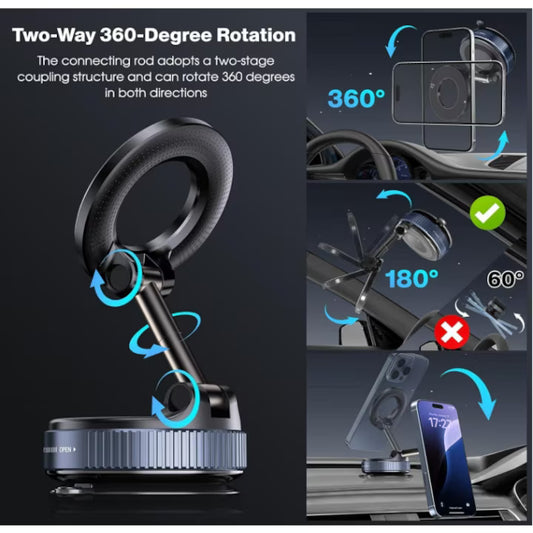 Suport auto magnetic pentru telefon, reglabil 3 axe, rotatie 360°