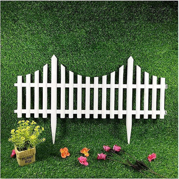 Set 5 bucati gard alb din plastic pentru gradina, gard decorativ