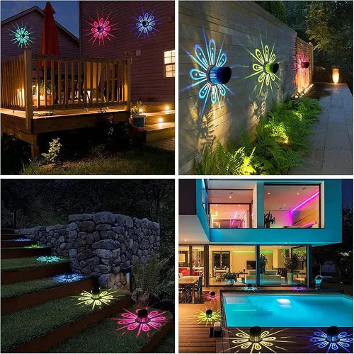 Set 6 x Lampa de gradina cu panou solar LED RGB 10W
