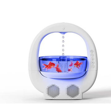Umidificator multifunctional, bol pentru pesti, picatura de apa, boxa bluetooth, difuzor de aroma, 6 culori RGB, pentru relaxare