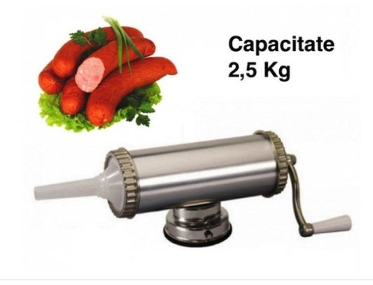 Masina din inox de umplut carnati - capacitate 2.5 kg