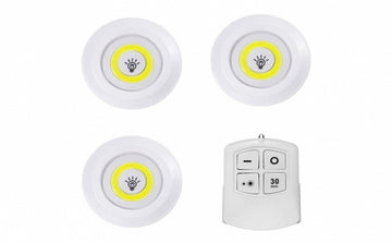 Set 3 lampi LED wireless - cu telecomanda