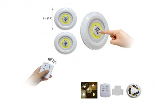 Set 3 lampi LED wireless - cu telecomanda