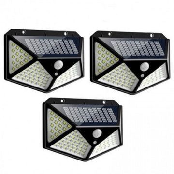 Set 3 lampi 100 LED, 3 moduri de functionare, incarcare solara si senzor de miscare