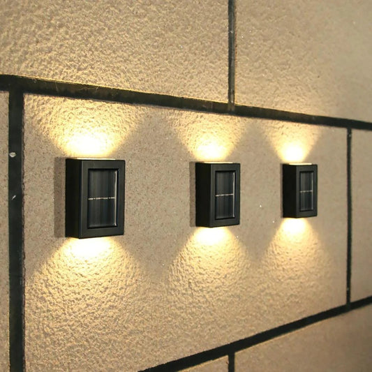 Set 2 lampi solare pentru perete exterior, iluminare sus-jos