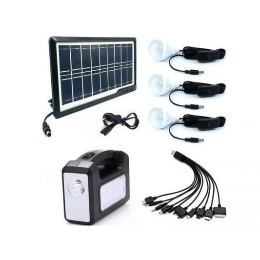 Kit panou solar Gdplus , 3 becuri, lanterna inclusa