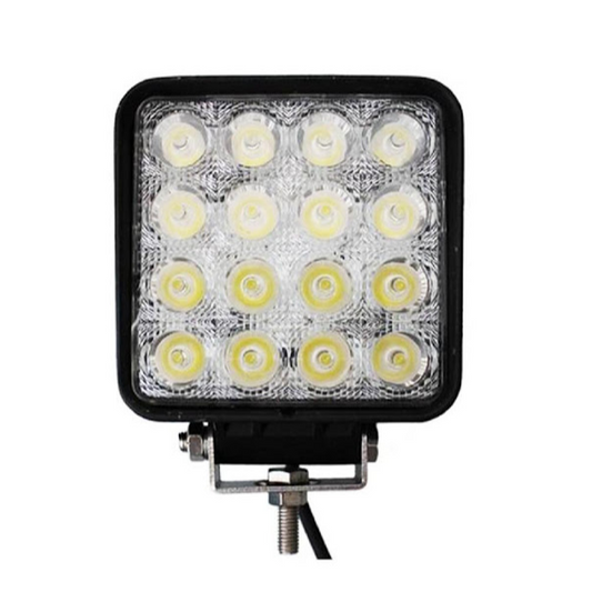 Set 2 proiectoare led auto offroad 48W ,12v-24v, alb 6000k, premium, patrate