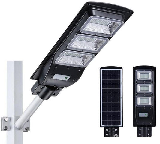 Lampa stradala pentru exterior cu incarcare solara si senzor de miscare 60/90/120 Watti - cu panou solar inclus