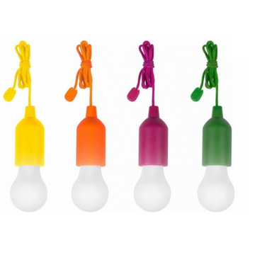 Set 4 becuri LED portabile cu snur colorat