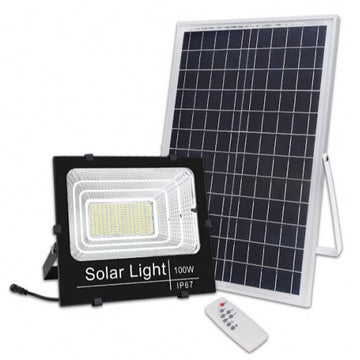 Proiector 100W , Panou Solar si telecomanda cu functii multiple