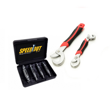 Set de 4 burghie pentru suruburi defecte + Set 2 chei universale