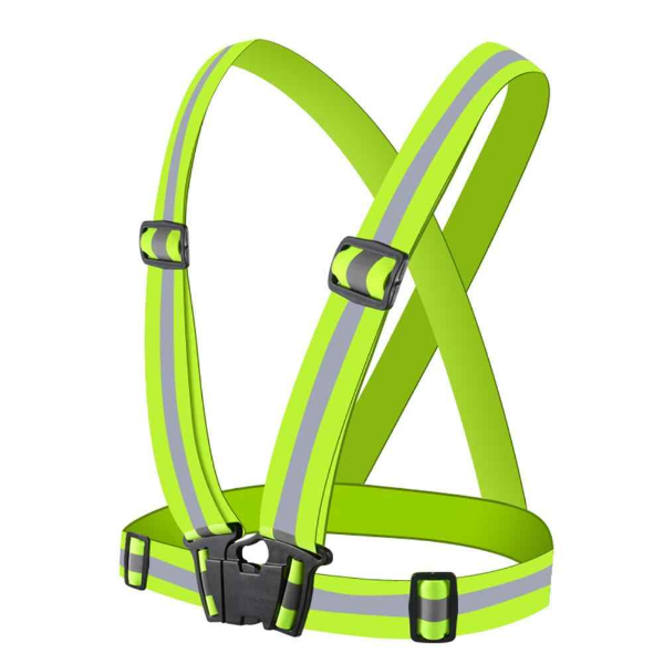 Set 2xham reflectorizant reglabil, banda 5 cm, verde, unisex, universal