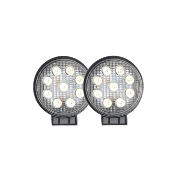 Set 2 x Proiectoare auto, Rotunde, 27W, 9 Leduri