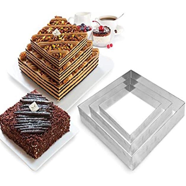 Set 3 inele tort multietajat-patrat