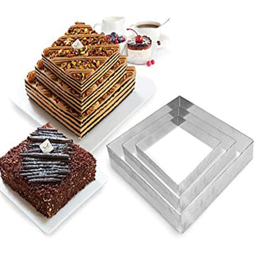 Set 3 inele tort multietajat-patrat