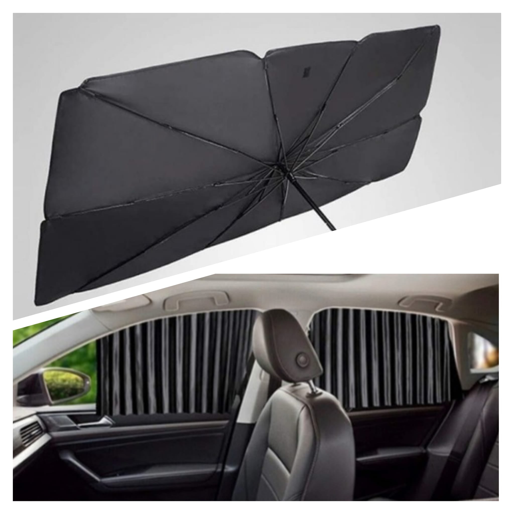 Set de parasolar auto tip umbrela si parasolar auto geamuri laterale