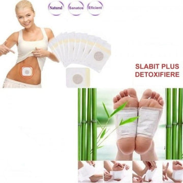 PACHET Set 20 plasturi detoxifiere homeopati cu Turmalina + GRATIS 10 PLASTURI PENTRU REDUCEREA GREUTATII SLIM PATCH