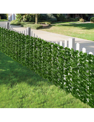 Gard artificial verde cu frunze, 300x100cm